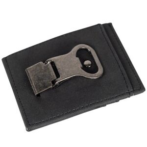 Men's Leather Money Clip With Bottle Opener,Color Black, Retail Price$24.95 USD